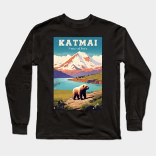 Katmai National Park Travel Poster Long Sleeve T-Shirt